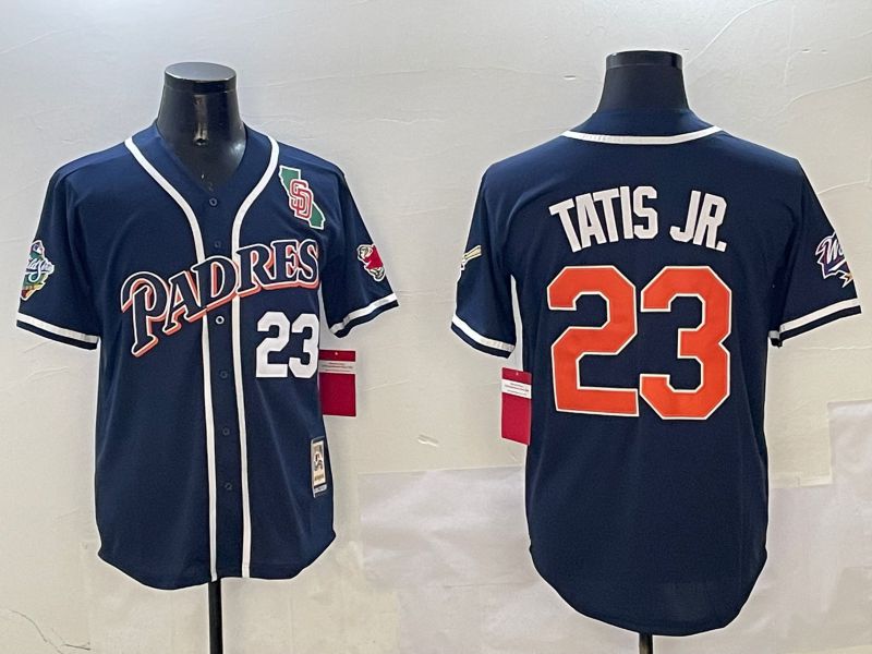 Men San Diego Padres #23 Tatis jr Blue Throwback Game 2025 Nike MLB Jersey style 3122